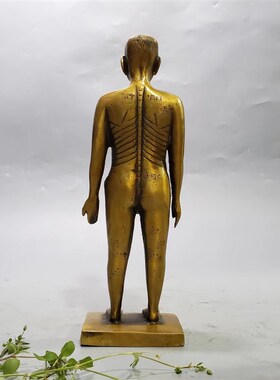 纯铜针灸铜人中医小铜人经络穴位人体模型古代中医摆件装饰老物件