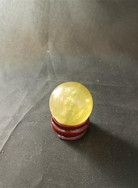 家居招财摆件天然黄水晶球属性土旺财镇宅办公室书房客厅财位圆形