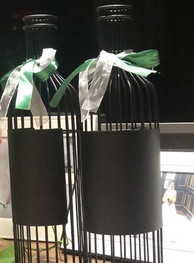 欧式纯手工铁艺摆饰 红酒瓶摆件酒庄装饰品 铁艺酒塞展示架 支持