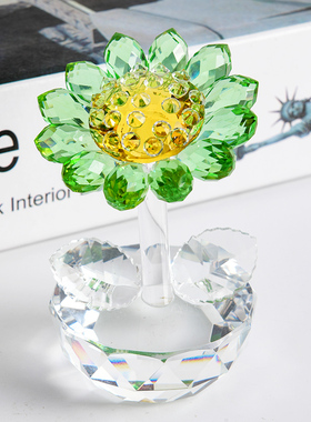 高档水晶向日葵花摆件 客厅家居柜台创意植物小装饰品 生日礼物