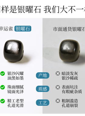 【国检认证】银曜石老型珠