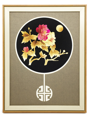 麦秆画工艺品 镜框装饰画 相框 中国风特色 家居装饰画 文化礼物