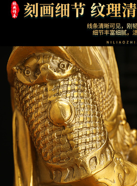纯铜龙王摆件井龙王河龙王爷家用供养神像广济龙王铜龙五爷 摆件