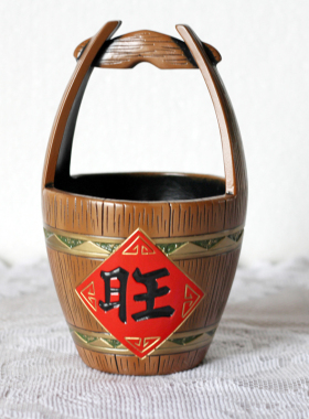 玄关钥匙收纳摆件茶几鞋柜小工艺品桌面装饰创意陶瓷存钱罐杂物桶