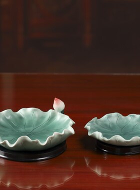 佛前供果盘陶瓷佛具供具禅意莲花盘佛堂神台上供观音家用果碟礼佛