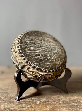 山西新款青石手工雕刻缠枝莲鱼盆 蒲草案头摆件家居装饰复古陈设