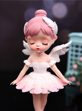 少女心女孩子摆件天使小陶瓷公主娃娃玩偶公仔家居儿童房间装饰品