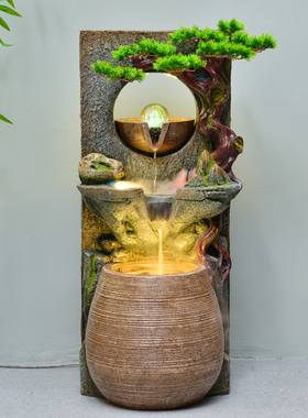 招财流水喷泉摆件落地客厅办公室转运室内假山造景庭院流水景观