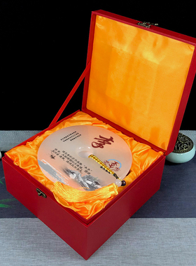 琉璃玉平安扣开业礼物招财老板办公室桌面高档装饰品摆件领导柜子