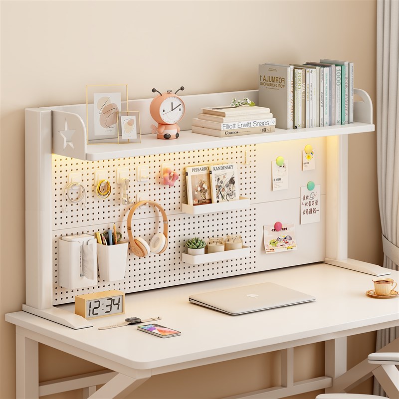 Bookshelf desktop storage rack with hole board multi-layer storage rack children's picture book rack iron study table storage bookshelf