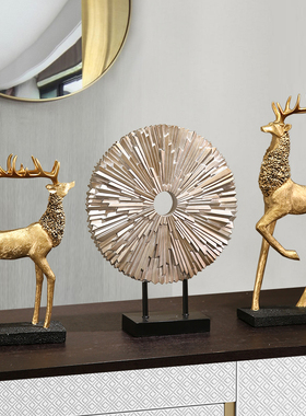 欧式电视柜麋鹿摆件家居饰品美式客厅玄关酒柜软装工艺品轻奢摆设