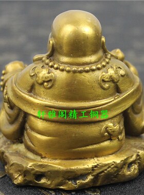 纯铜弥勒佛铜笑佛大肚子佛和气生财工艺礼品家居客厅礼品桌面摆件