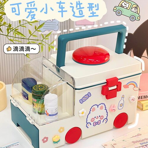 新款医药箱式家庭用药箱儿童塑料急救整理分类存放塑料医药箱 - 图2