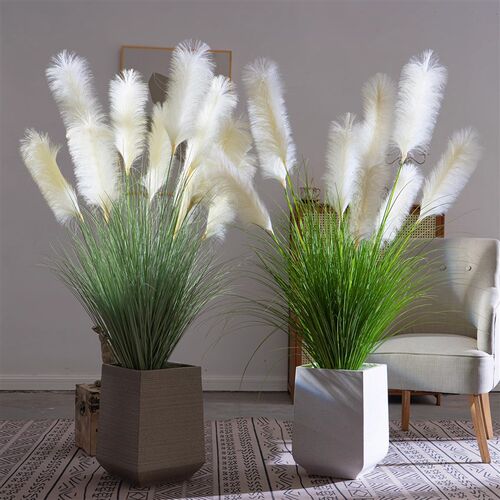 大型芦苇草仿真花假花树仿生植物树室内客厅落地假树绿植造景摆件 - 图1