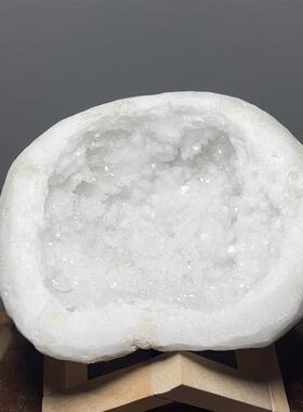 天然白水晶晶洞水晶簇消磁晶洞石碗水晶聚宝盆水晶原石晶洞摆件