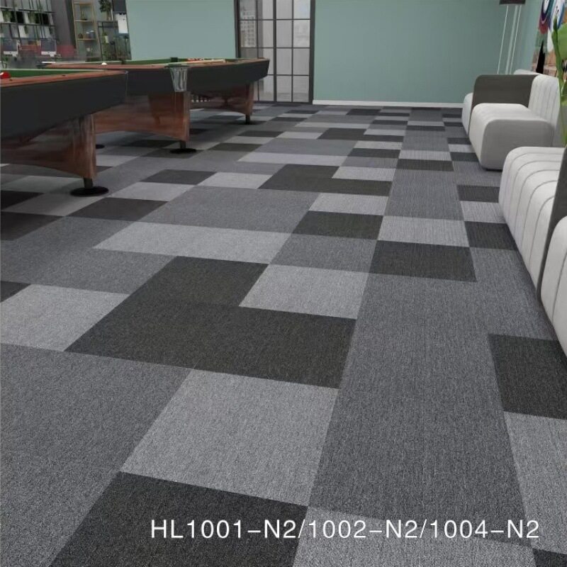 B1 flame retardant thickened non-woven base carpet tiles office billiard hall gym school hotel splicing tiles