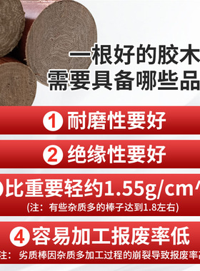 胶木棒细布棒酚醛层压布棒绝缘棒耐高温电木棒8 10 20 30 35 50mm