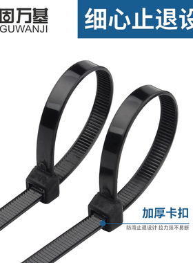 自锁式尼龙扎带3*80-8*500 塑料固定扎线带电线捆扎线束扎带黑色
