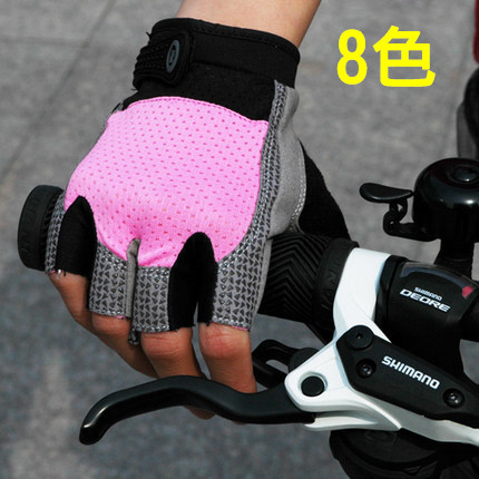 Half-finger cycling gloves short-finger breathable non-slip mountain bike men's and women's dynamic bicycle outdoor summer silicone shock absorption
