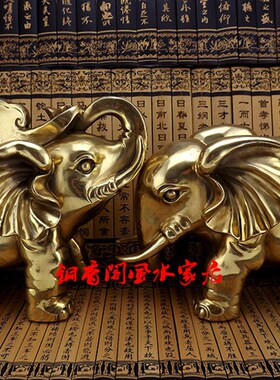 特大号纯铜大象铜象吸水象吉象工艺品一对客厅办公室装饰品铜摆件