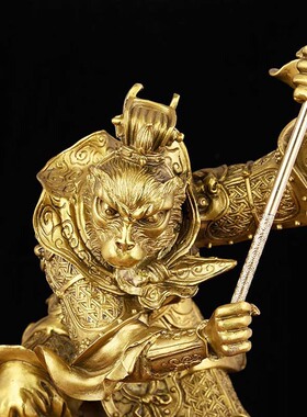 纯铜孙悟空齐天大圣猴子静思摆件斗战胜佛像家居现代礼品桌面装饰
