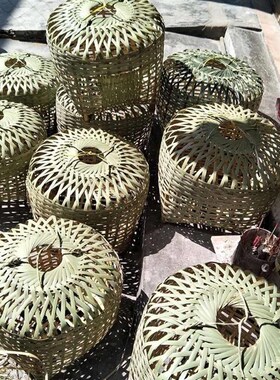 竹鸡笼纯手工竹制品养鸭鸟笼湖南农家纯竹子制作经久耐用竹编笼子