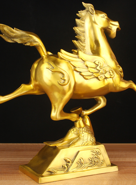 铜马踏飞燕摆件 方底铜马踏飞燕摆件配底座