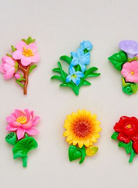 百花齐放新款奶油胶树脂配件高级感发卡diy花朵手机壳冰箱贴