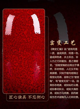 景德镇陶瓷器花瓶摆件新中式红色瓷瓶客厅插花装饰品高级感创意