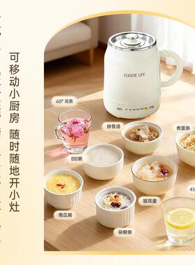 304不锈钢养生杯小型一人养生壶花茶炖煮一体陶瓷釉电热烧水恒温