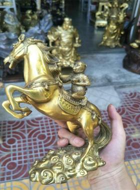 铜马摆件马上封侯猴有钱赢办公室桌面纯铜工艺品家居摆件大中小号