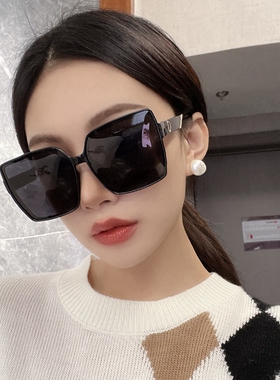 2022新款网红大框黑框遮阳圆脸偏光墨镜女级感眼镜潮方形太阳镜