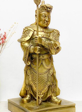 善缘堂铜文判武判铜像 文武判官一对大爷/二爷伯家居客厅桌面摆件