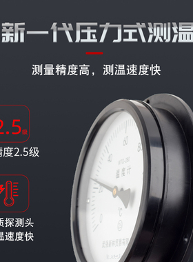 压力式温度计指针式工业高精度锅炉水温蒸汽温度表测温仪WTQ280