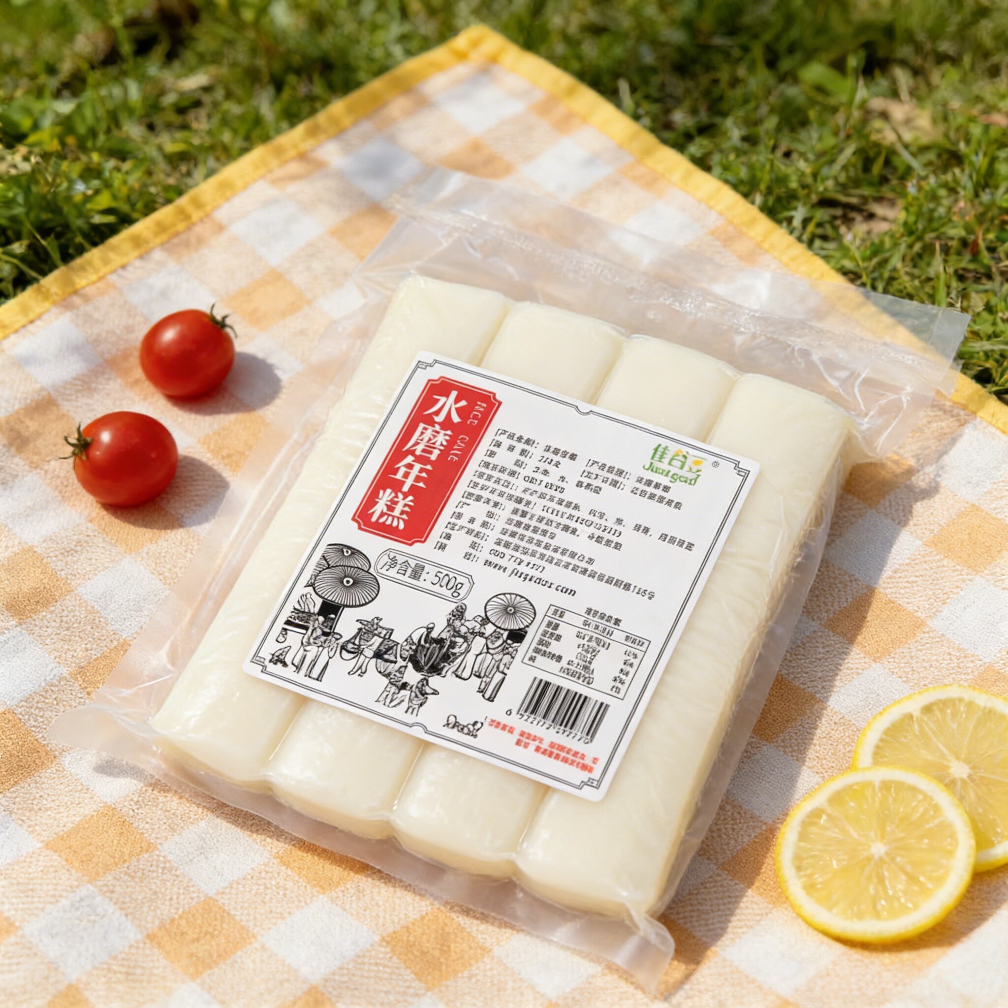 佳谷豆食品宁波正宗水磨年糕500g/袋装冷冻韩式手工年糕条软糯Q弹