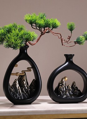 新中式花瓶摆件客厅插花高级感博古架家居客厅电视柜玄关装饰品