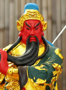 横刀关公神像新款家用客厅供奉招财摆件武财神关羽树脂玻璃钢佛像