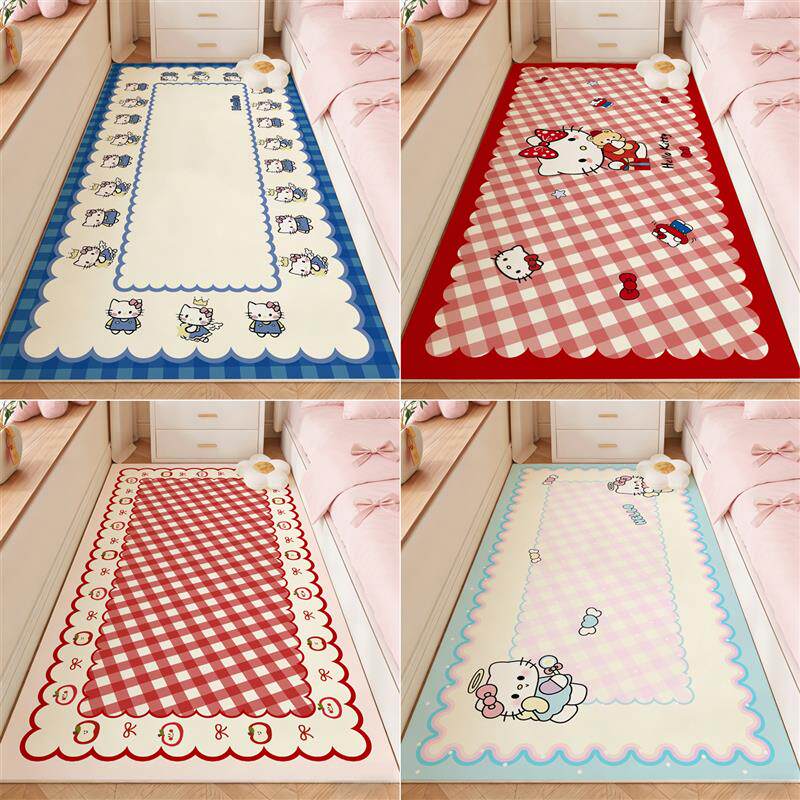Bedroom carpet ins style cute princess room anti-slip mat in front of the bed to cool the main bedroom long bedside blanket 2026 new style
