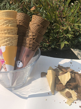 冰淇淋蛋筒商用冰激凌脆皮小号脆筒平口脆皮甜筒蛋壳蛋糕装饰原味