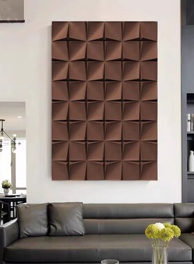 3d玄关立体浮雕画样板房抽象客厅落地装饰画现代轻奢雕刻走廊挂画