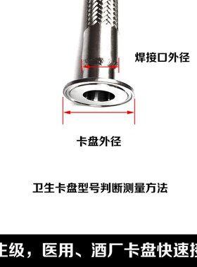 304不锈钢卡盘式波纹管卫生快速接头快装金属卡箍钢丝编织网软管