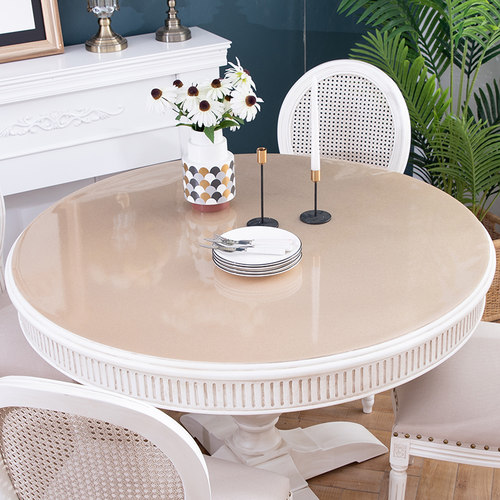 圆桌布pvc防水防油防烫免洗圆形桌垫餐桌布不透明软玻璃水晶板 - 图2