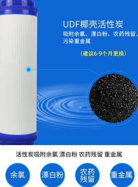 10寸颗粒活性炭净水器滤芯通用家用净水机滤芯椰壳颗粒活性炭UDF