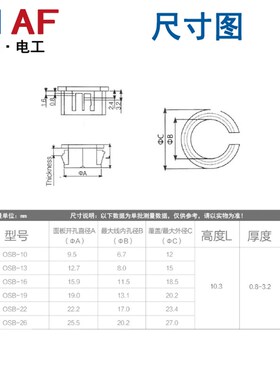 塑料开口OSB系列扣式护线圈电线保护环护线套电缆防磨环 OSB16 19