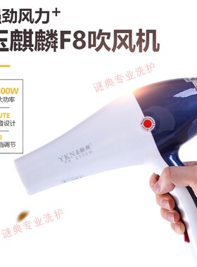 玉麒麟F8吹风机电吹风筒大功率2300w理发店发廊家用专业冷热负离