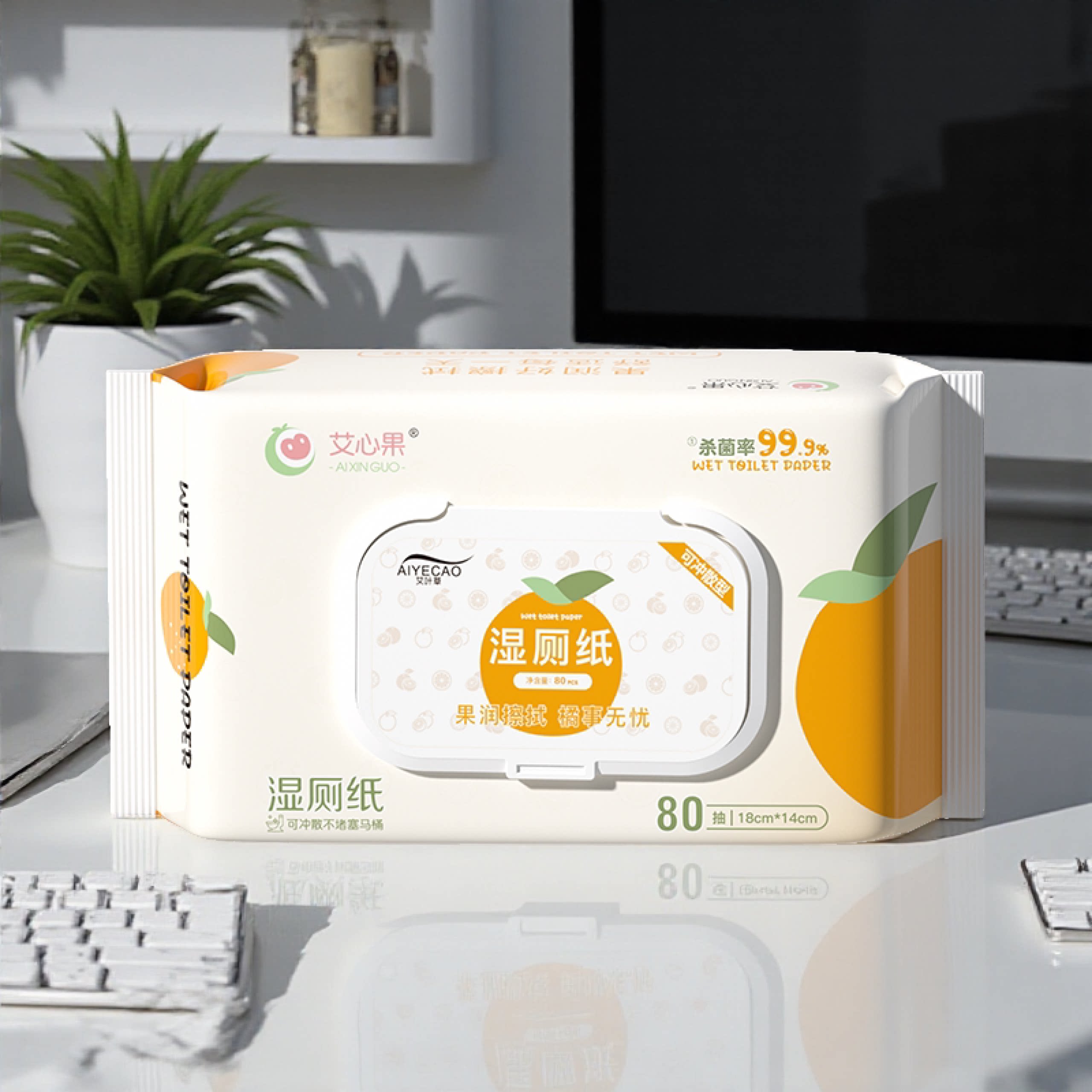 艾叶草湿厕纸杀菌湿厕纸男女专用
