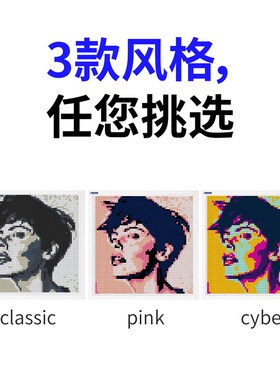 像素莉莉双面定制拼图像素画积木3d立体diy装饰摆件礼物照片48*48