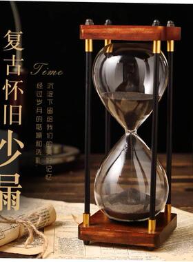 时间沙漏计时器摆件复古创意半小时30/60分钟一防摔流沙瓶小