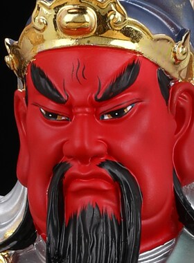 关公摆件客厅招财家用武财神关羽佛像关二爷办公司桌面供奉树脂像