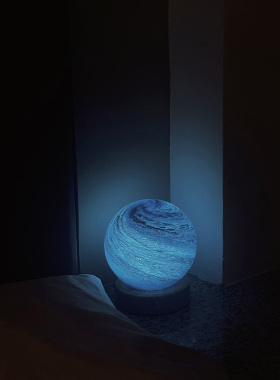 星球灯桌面摆件玻璃月球灯小夜灯氛围家居卧室毕业礼物房间装饰品